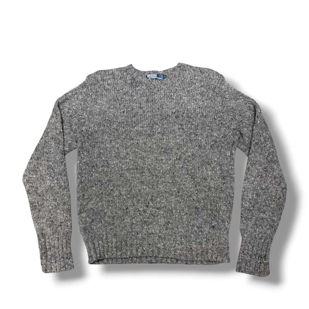 Polo By Ralph Lauren Sweater Size M Grey Alpaca Wool Blend